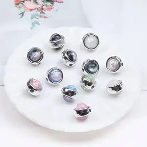 Chrome Cateye 12mm Bead Mixed Set of 5