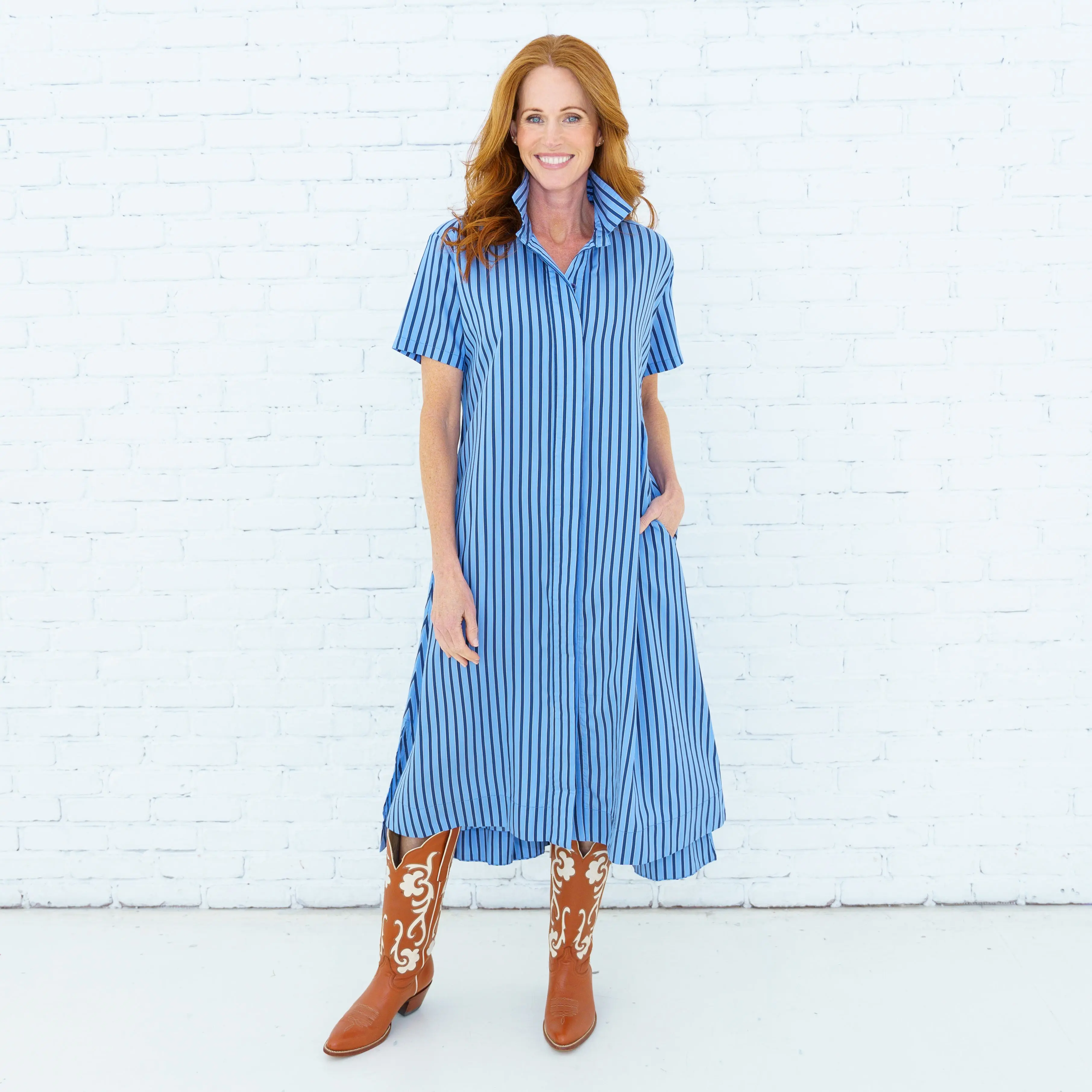 Millie Dress Blue/Navy Stripe