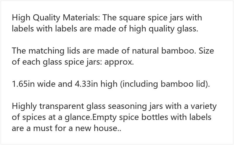 24Pcs Glass Spice Jars with Bamboo Lids & Labels, Airtight Seasoning Containers Set, Kitchen Spice Organizer for Herbs, Salt, Pepper & Seasoning Storage