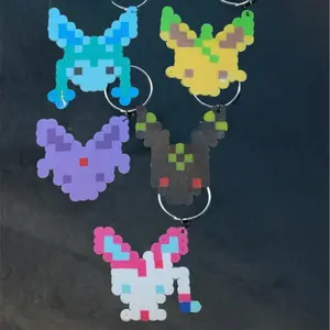 Eeveeolution head keychains leafeon, umbreon, espeon,glaceon and sylveon Plastic