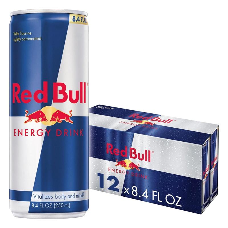 Red Bull Energy Drink, 80mg Caffeine, 8.4 fl oz, Pack of 12 Cans
