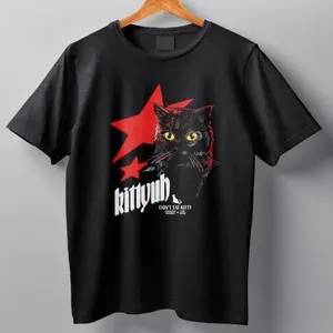 Caseoh’s Don’t Eat Kitty Cat T-Shirt;Funny Animal Lover Tee;Quirky Graphic Shirt;Casual Everyday Outfit Casual Style;Retro Styles