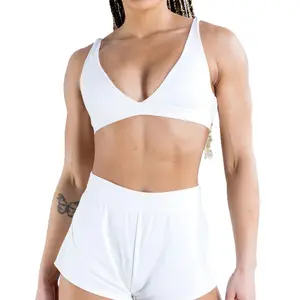 DFYNE Women's Bra Vest, Yoga Backless Sports Bra, Fitness Running One-Piece Padded Vest with Mid-Support