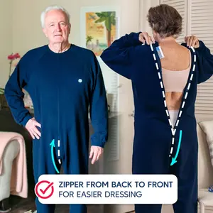 Adaptive Alzheimers and Dementia Clothing - Anti-Strip Jumpsuit