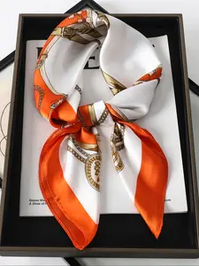 Women's Elegant Square Scarf, Geometric Print Bandana, Casual Fashion Accessory, All-Season Wear, Perfect for Neck & Head, Geometric Pattern