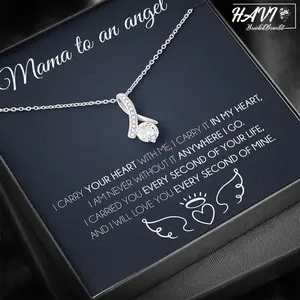 Personalized Mama to an Angel Message Card Necklace Gift, Miscarriage Keepsake, Angel Baby, Birthstone Necklace, Always Remember My Angle Necklace