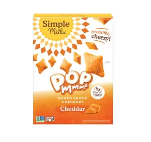 Simple Mills Pop Mmms Cheddar Baked Snack Crackers, Gluten Free, 4 Ounce (Pack of 1)