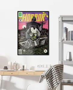Art Print Zombie Coming Out Of The Grave .Halloween Decorations, Halloween Party Decorations. Halloween Hrror Movies. Spooky Halloween Decorations, Wall Decor.