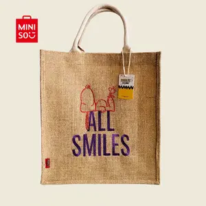 Snoopy Series Large Jute Tote Bag – Mixed Cute Snoopy Prints, Eco-Friendly Jute Material, Spacious for Grocery Shopping & Daily Carry, Stylish Accessory for Peanuts Fans,Holiday & HolidayGift