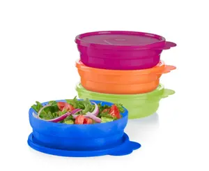 Microwave Reheatable Cereal Bowls set of 4- Easy-to-Open Design for Convenient Meal Preparation Breakfast, Lunch, Dinner