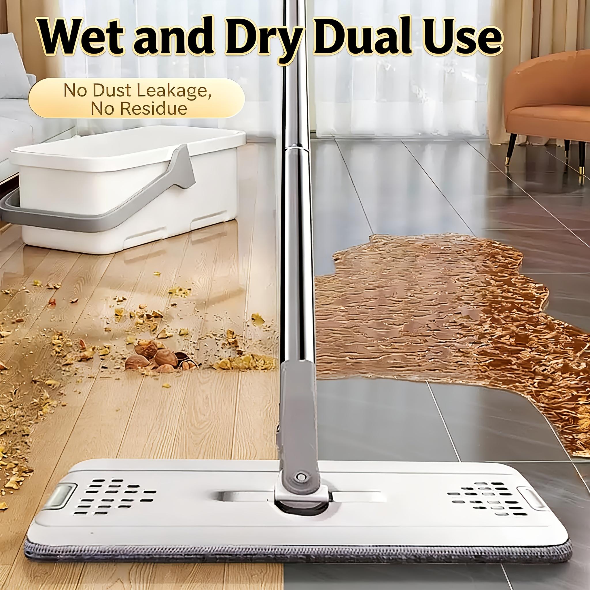 Hand Wash Free Flat Mop with Bucket And 6pcs Of Cloth for Both Dry And Wet Household Use, One Mop for Cleaning Bedrooms, Kitchens, Bathrooms, Dust Removal, And Floor Mopping Hand Wash Free Flat Mop with Bucket And 6pcs Of Cloth for Both Dry And Wet Household Use, One Mop for Cleaning Bedrooms, Kitchens, Bathrooms, Dust Removal, And Floor Mopping