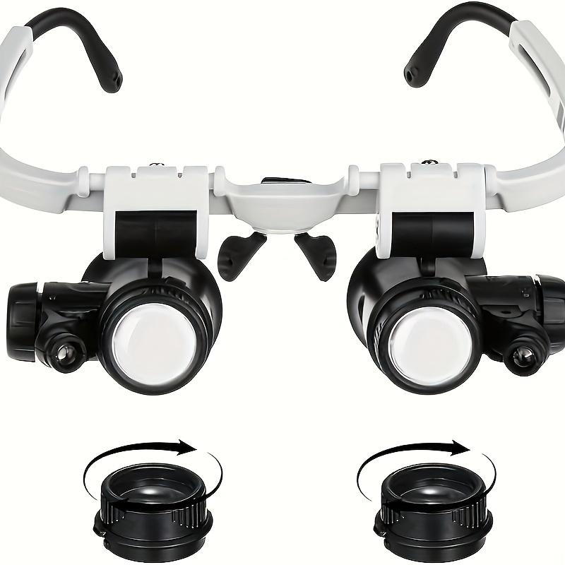 Topoptical Headband Magnifier with LED Light, 8x 15x 23x Magnification, Handheld-Free, Ideal for Watch Phone Repair Jewelry Inspection