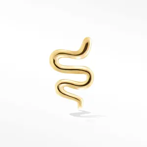 Snake Earrings - Flat Back 14K Yellow | The Wynning Studs