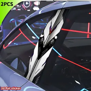 2pc Car B Pillar Transformers Sticker, Cool Mechanical Design, Wear-Resistant Scratch-Proof, Standard Waterproof, Easy to Apply