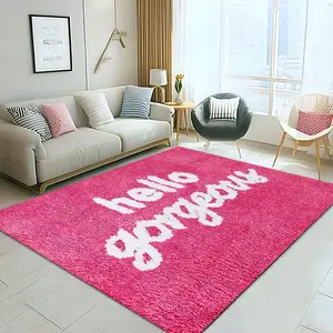 Letter Pattern Non-slip Floor Mat, 1 Count Creative Soft Floor Carpet, Decorative Area Rug for Home Living Room Bedroom Study Room, Fluffy Rug