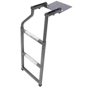 Pickup Truck Tailgate Ladder - Universal Fit, Stainless Steel Self Drilling Hex Screws for Easy Installation, Durable Aluminum Step Grip Plates, and Sturdy Rubber Ladder Feet