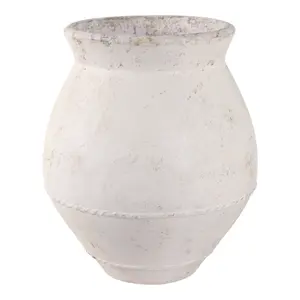 Sagebrook Home 22470-01 Traditional Terracotta Vase, 20 x 18 in., Ivory, Room Decor, Decor Accessories