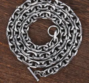 Cable Chain Necklace for Men Stainless Steel Mens Necklaces Fashion Jewelry Gift Toggle Clasp 9mm DKN200