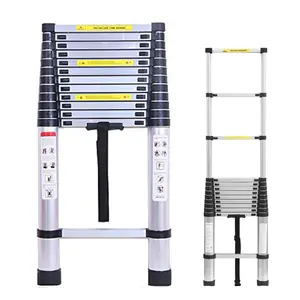 Telescoping Ladder 16.4ft Aluminum Folding Ladder 330lbs Max Load Capacity, 12 Steps, Lightweight Portable Ladder for Home, Office, Adjustable Height, Space Saving, Multi-Purpose Ladder