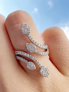 1 PC Glamorous Cubic Zirconia Marquise Cut Ring Teardrop Bridal Rings For Women For Wedding Engagement Anniversary Party Jewelry Valentine's Day Gift