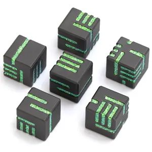Glitter Green Line Metal D6 Dice 16mm,  Die 6 Unique Dice Set Great for DND RPG Dungeons n Dragons