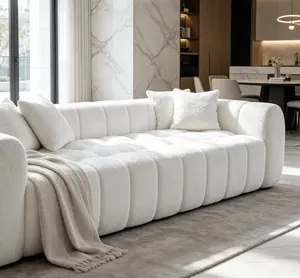 Marshmallow Cloud Compressed Boucle Sofa - 102.7in Oversized Modern Soft Living Room Sofa, 2-Cushion Indoor Apartment Couch