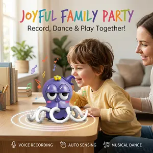 Rechargeable Crawling Octopus Baby Toy with Music & Lights | Smart Auto-Sensing Obstacle Avoidance | Interactive Voice Recording Talking Toy | Perfect Tummy Time Gift for Toddlers (US Stock)