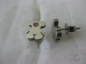 Monster Bear Stainless Steel Stud Earrings With CZ by JW Fashion Jewelry stud jewelry