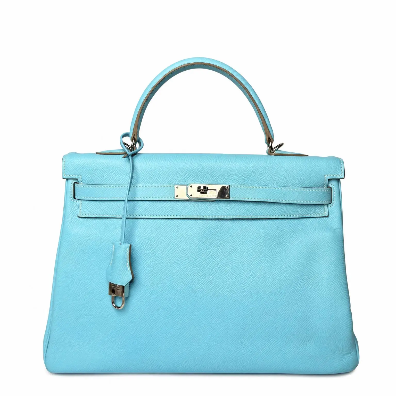 Pre-owned HERMÈS X Top Handle Bags Hermes 35 Blue Jean Togo Leather Palladium Hardware Kelly Light blue 2606300001