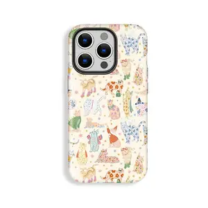 Cat Pencil Sketch Pattern Shockproof Protective Smartphone Case - Mobile Phone Accessories for iPhone 17 Pro Max, 16 Pro, 15, 14, 13, 12 - Handheld Cover with Protection, Ideal Gift for Kids