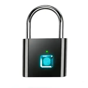 Smart Fingerprint Padlock - Bluetooth/BLE Unlock, IP67 Waterproof with 10-Fingerprint Capacity for Suitcases, Gym Lockers, Outdoor Gates & Storage (Black)