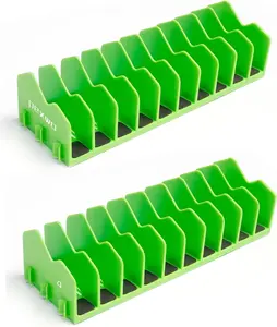 Plier Organizer, Plier Rack, Plier Holder and  Organizer with Non-Slip Rubber Base, Tool BoxOrganizer, PlierOrganizer for ToolBox Drawer, 20 slots, ToolStorage, PlierRack (2 PC-Green)