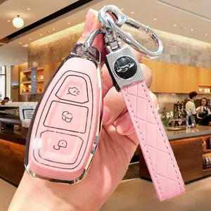 Car Key Pack for Ford ST Line Fiesta Focus Mondeo Ecosport Kuga Puma Edge Escape Metallic Silicone Car Key Holder Key Fob Cover Fob Protector Case Accessories Car Interior Accessory