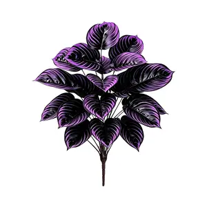 Artificial Purple Hosta Plant 18 Heads 29.5in - Lifelike Vibrant Fake Foliage | No Maintenance Decorative Leaves for Home Office Indoor Outdoor Decor