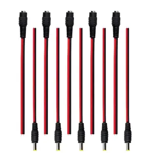 10/20/50PCS 12V DC Power Connectors Kit, Male Female Jack Cables Adapter, 5.5x2.1mm Plug for LED Strips Lights, Drivers, CCTV Cameras, Universal Wiring Accessories