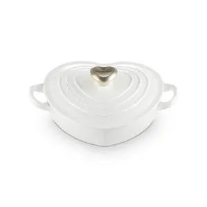 Le Creuset 1.25 Qt. Shallow Heart Dutch Oven |  White