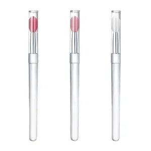 Silicone Lip Brush Multi-Function Makeup Brush Eye Shadow Brush Belt Cover Dust-Proof Lipstick Soft Head Lip Mask Portable