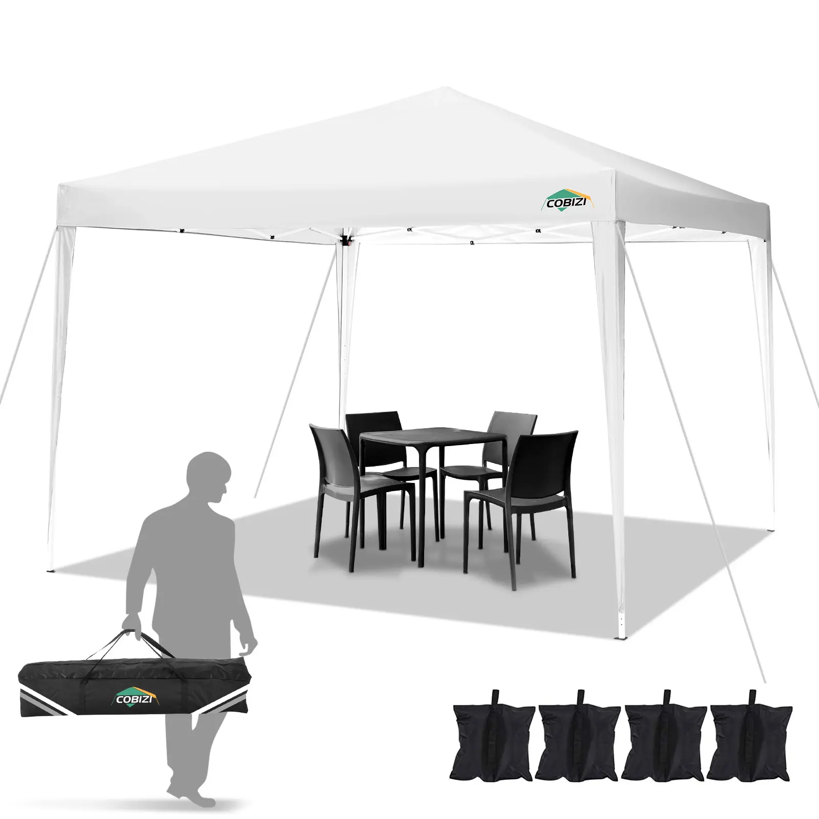COBIZI 10x10 Pop Up Canopy Tent for Parties, Camping, Commercial Events