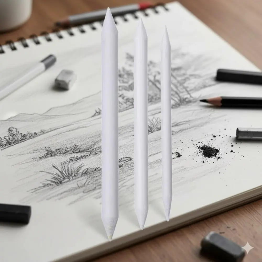 Professional Art student sketching Blending tools Set; anti-break core Smudging Pencils, non-slip grip blenders, smudge-proof design, academy grade Blending Stumps, Portable Drawing Kit for sketching & field Journaling.