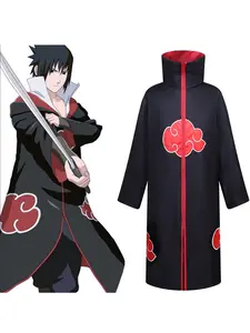 Anime Cosplay Costume Ninja Akatsuki Group Clothes Uchiha Itachi Sasuke Sasori Pain Classic Character Comic Con Party Dress Up