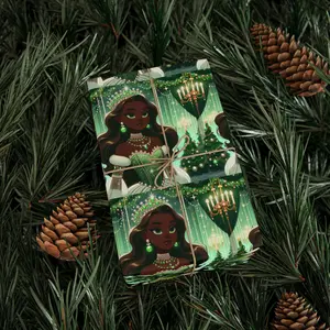 Princess Wrapping Papers, Christmas Gift Wrap, Green Gift Wrap, Unique Wrapping Paper, Little Girl Princess Theme Paper