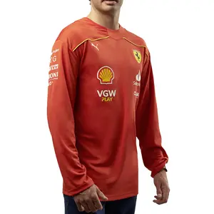 PUMA Mens Scuderia Ferrari Team Hockey Crew Neck Long Sleeve Replica Jersey Field Hockey Casual - Red