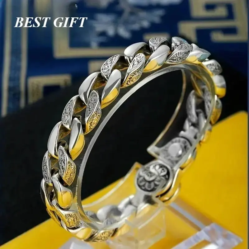 Women's Retro Rhodium-Plated 7.87inch-20cm S925 Silver Rotatable Fashion Bracelet - Rhinestones, Beads, Formal & Casual, Auspicious, Any Season Trendy Costume Jewelry Accessory