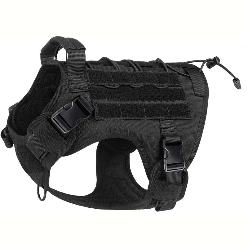 Tactical Dog Harness with Handle, No-Pull Service Dog Vest, Adjustable Hook & Loop Panels, Ideal for Walking, Hiking, Training, Frenchie Harness