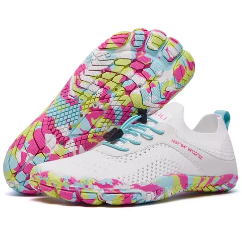 KOLILI Women's Sporty Fabric Water Shoes - Wide Toe Box, Lightweight, Quick-Dry, Breathable, Durable Rubber Sole, Water Sports Footwear for Beach, Swimming