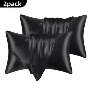 [Mother's Day Gift]  2-Pack Satin Pillowcases for Hair & Skin, Silky Soft Cooling Pillowcase with Envelope Closure,Sizes for All-Season Use
