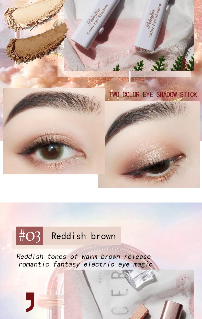 6pcs/set Pearlescent Two-color Eyeshadow Stick - Pearlescent Polarized Design, Waterproof and Smudge-proof, Smooth Application, Long-lasting Smoky Eyeshadow Pen, Suitable for Daily and Party Looks, Glitter Shimmer Eyeshadow