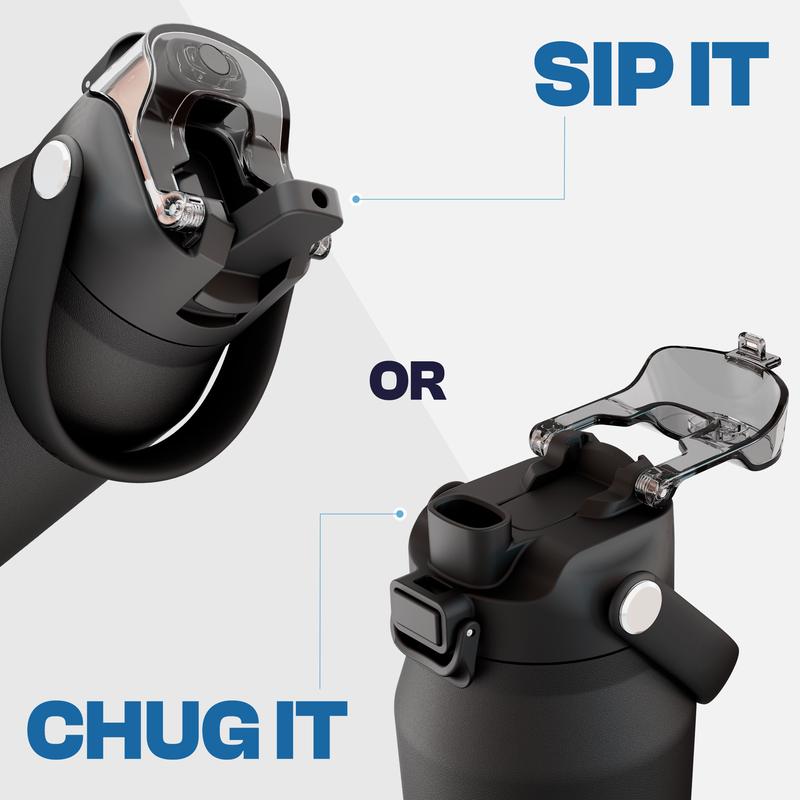 Bottle Buddy - Dual Function lid Water Bottle - Stainless Steel - Double Wall Insulated