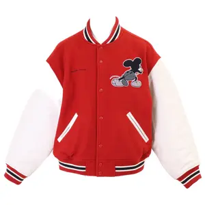Pre-owned Supreme Wool Small Leather Goods Mickey Mouse Varsity Jacket Jacket