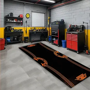 1pc Sporty Simple Durable Motorcycle Mat Long Rug for Garage Living Room Motorcycle Decoration, Indoor Carpet, Easy Storage